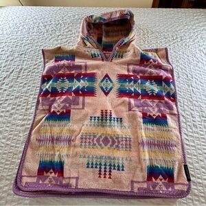 Pendleton Chief Joseph Hooded Kids pink and blue hooded towel